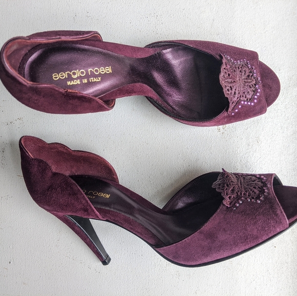 Sergio Rossi Shoes - Sergio Rossi | Suede Open Toe Pumps 90mm